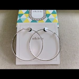 Stella & Dot Essential Hammered Hoops - Silver